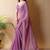 Purple woven design poly georgette saree