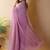 Purple woven design poly georgette saree