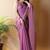 Purple woven design poly georgette saree