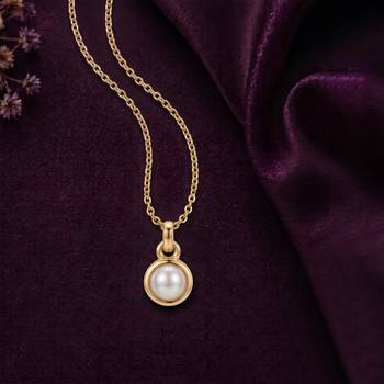 White elegant pendant chain pearl studded casual daily wear jewelry for women 2