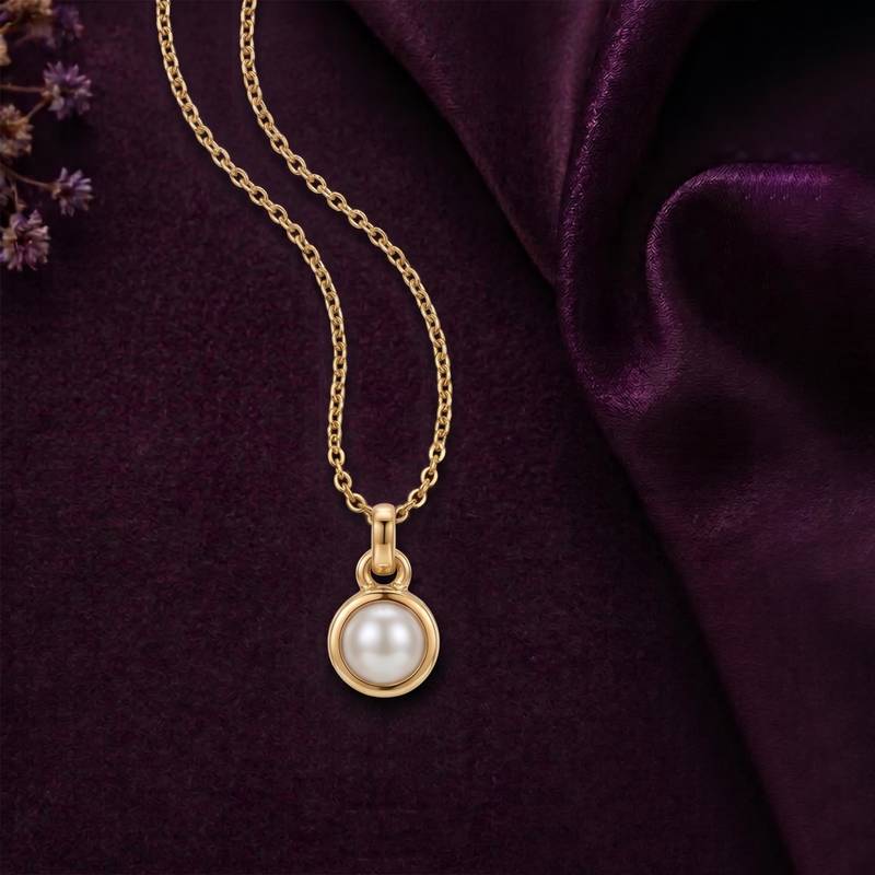 White elegant pendant chain pearl studded casual daily wear jewelry for women