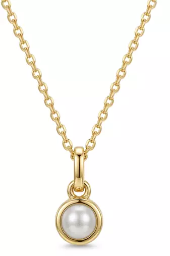 White elegant pendant chain pearl studded casual daily wear jewelry for women