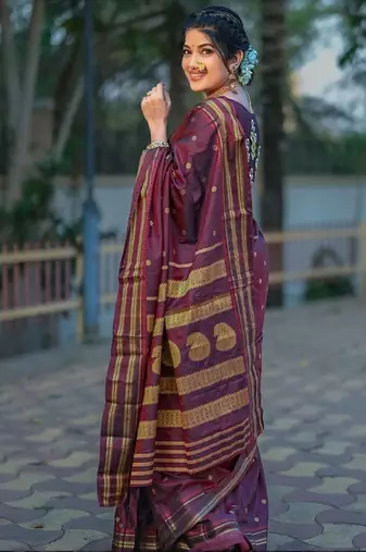 Brown woven design zari designer kanjeevaram saree