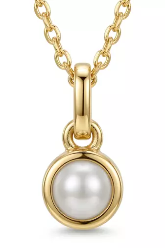 White elegant pendant chain pearl studded casual daily wear jewelry for women