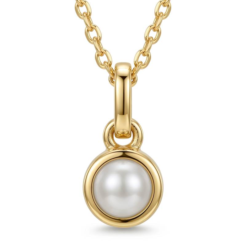 White elegant pendant chain pearl studded casual daily wear jewelry for women