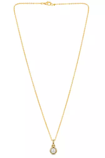 White elegant pendant chain pearl studded casual daily wear jewelry for women