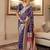 Blue floral zari kanjeevaram saree
