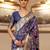 Blue floral zari kanjeevaram saree