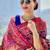 Navy blue ethnic motifs woven design saree