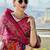 Navy blue ethnic motifs woven design saree