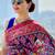 Navy blue ethnic motifs woven design saree