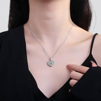 Heart shape pendant chain cz studded casual daily wear jewelry for women 1