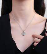 Heart shape pendant chain cz studded casual daily wear jewelry for women