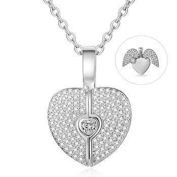 Heart shape pendant chain cz studded casual daily wear jewelry for women 3