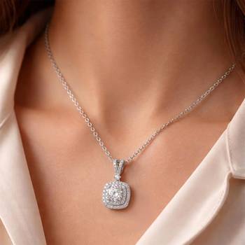 Stylish pendant chain cz crystal studded casual daily wear jewelry for women 1