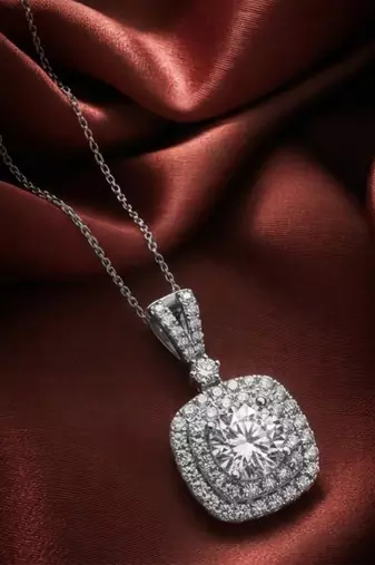 Stylish pendant chain cz crystal studded casual daily wear jewelry for women