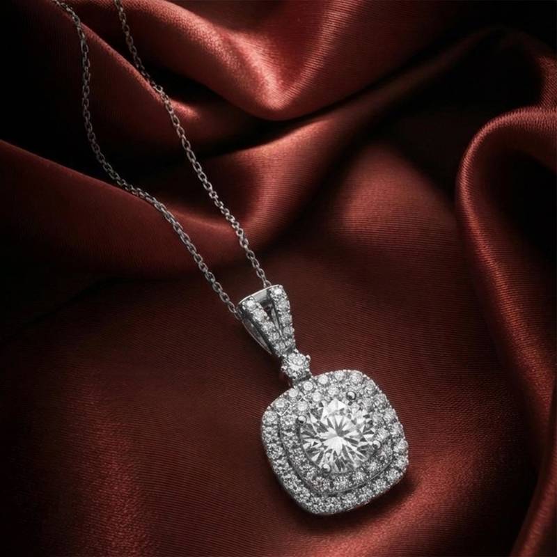 Stylish pendant chain cz crystal studded casual daily wear jewelry for women