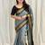 Grey ethnic motifs zari kanjeevaram saree