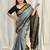 Grey ethnic motifs zari kanjeevaram saree