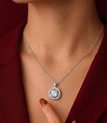 Elegant pendant chain cz crystal studded jewelry for women