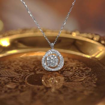 Elegant pendant chain cz crystal studded jewelry for women 3