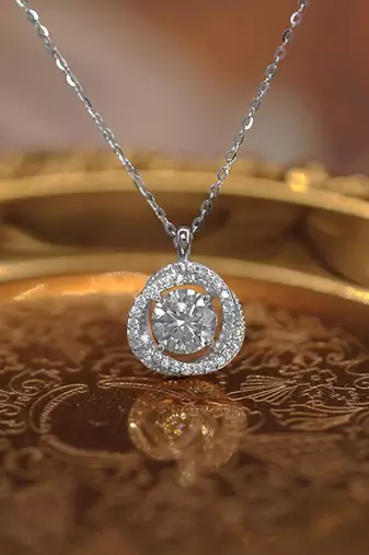 Elegant pendant chain cz crystal studded jewelry for women