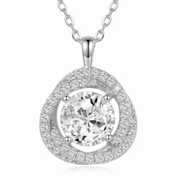 Elegant pendant chain cz crystal studded jewelry for women 4