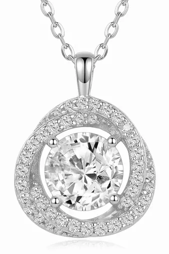 Elegant pendant chain cz crystal studded jewelry for women