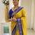 Yellow ethnic motifs zari kanjeevaram saree