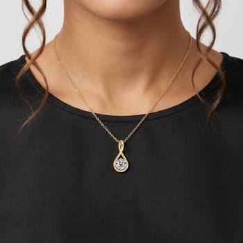 White teardrop pendant chain crystal studded casual daily wear jewelry for women 1