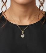 White teardrop pendant chain crystal studded casual daily wear jewelry for women