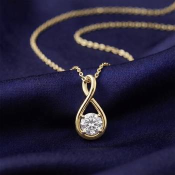 White teardrop pendant chain crystal studded casual daily wear jewelry for women 2