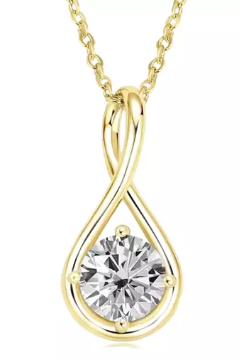 White teardrop pendant chain crystal studded casual daily wear jewelry for women