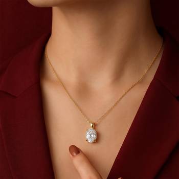 White fancy pendant chain crystal studded casual daily wear jewelry for women 1