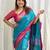 Blue ethnic motifs zari kanjeevaram saree
