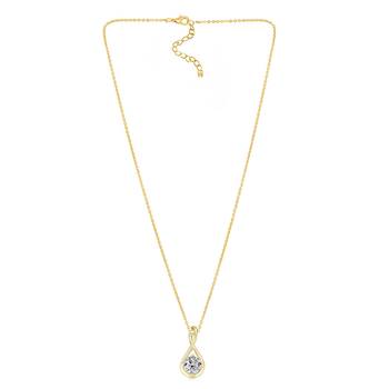 White teardrop pendant chain crystal studded casual daily wear jewelry for women 5