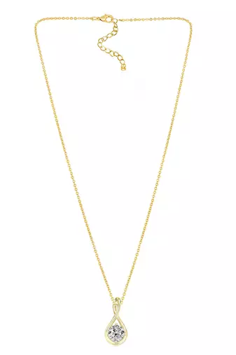 White teardrop pendant chain crystal studded casual daily wear jewelry for women