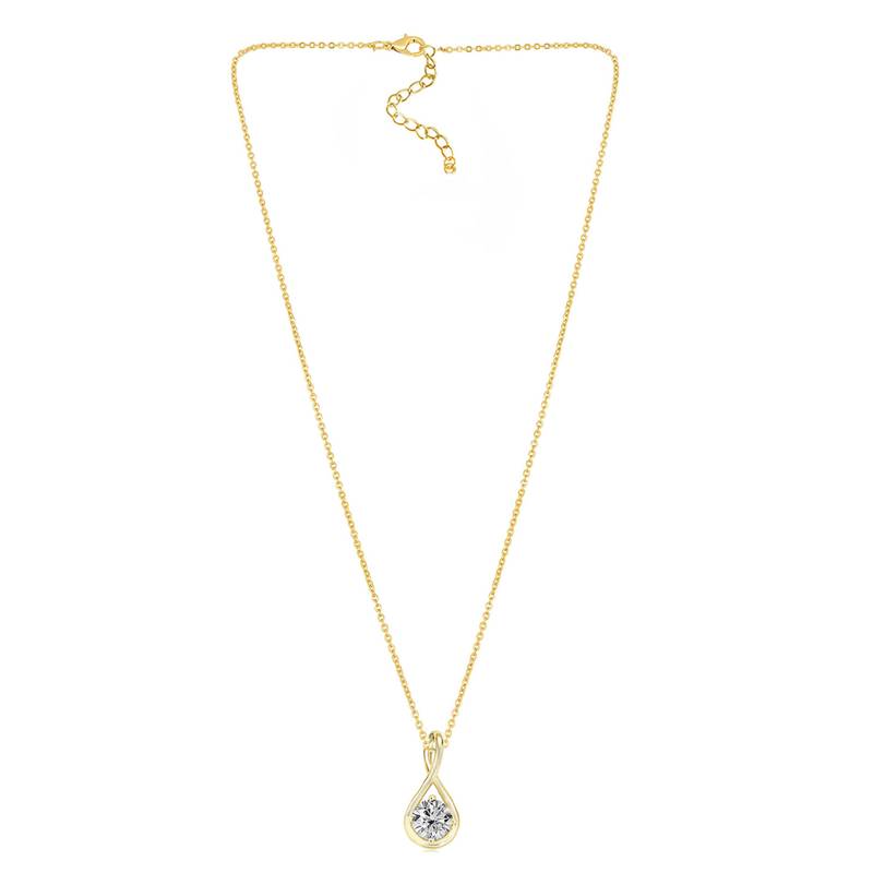 White teardrop pendant chain crystal studded casual daily wear jewelry for women
