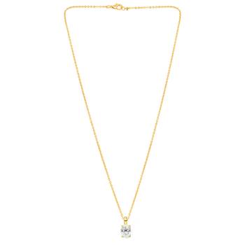 White fancy pendant chain crystal studded casual daily wear jewelry for women 4