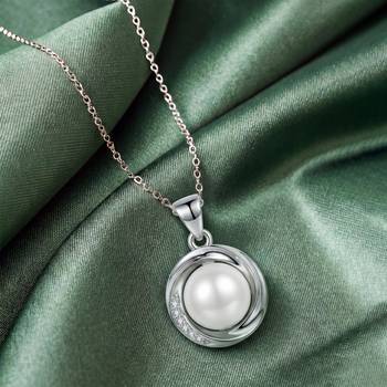Fancy pendant chain pearl studded casual daily wear jewelry for women 2