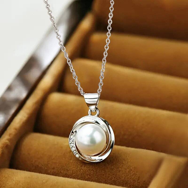Fancy pendant chain pearl studded casual daily wear jewelry for women
