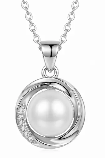 Fancy pendant chain pearl studded casual daily wear jewelry for women