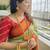 Green ethnic motifs woven design zari kanjeevaram saree