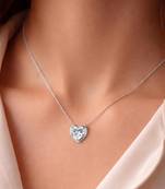 White solitaire pendant chain crystal studded casual daily wear jewelry for women