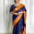 Blue ethnic motifs zari kanjeevaram saree
