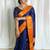 Blue ethnic motifs zari kanjeevaram saree