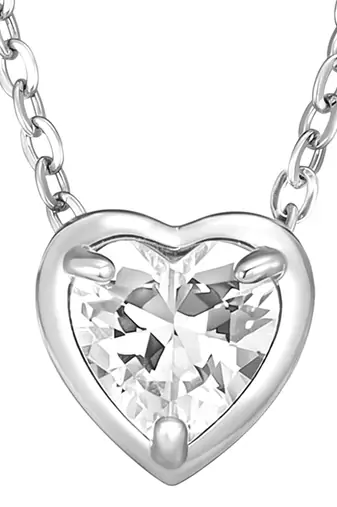 White solitaire pendant chain crystal studded casual daily wear jewelry for women