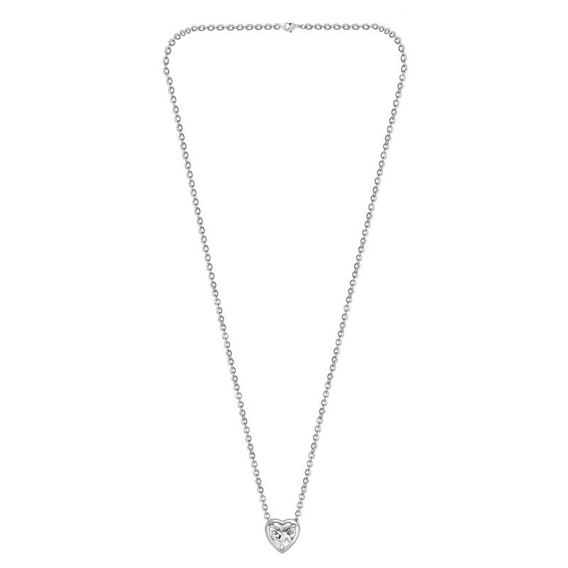 White solitaire pendant chain crystal studded casual daily wear jewelry for women