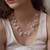 White fancy layered necklace pearl studded festive evening jewelry for women