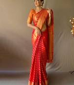 Red woven design zari patola saree